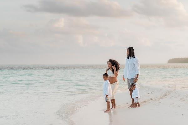 Shannon & Kasey's proposal at LUX* South Ari Atoll — Water, People on beach, Cloud, Shirt