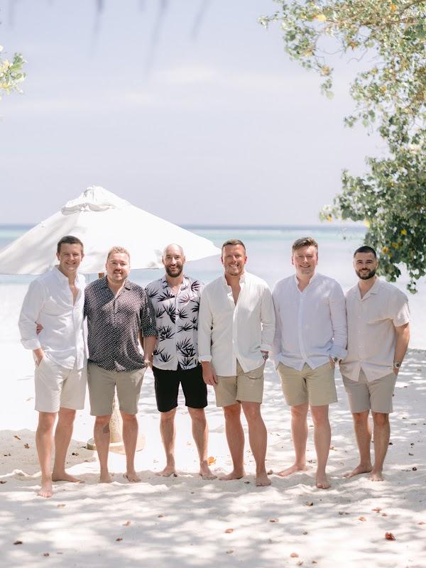 Katie & Jonny at LUX* South Ari Atoll — White, Sky, Shorts, Bermuda shorts