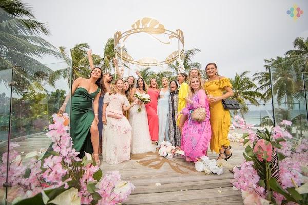 Dress, Wedding dress, Smile, Clothing