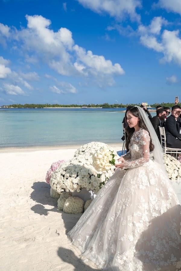 Wedding dress, Water, Cloud, Bride