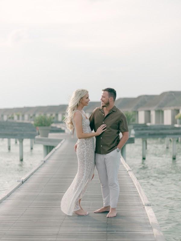 Wedding dress, Bride, Water, Sky