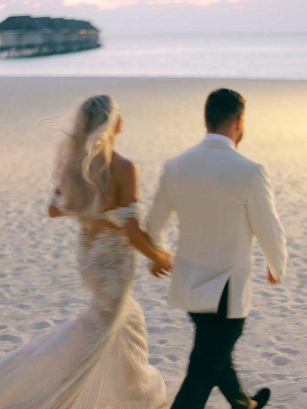 Bride, Wedding dress, People in nature, People on beach